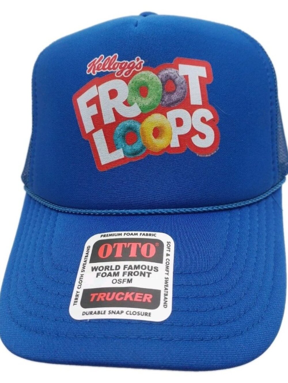 Froot Loops Blie Trucker Hat Mesh Cap Snapback Hat Adjustable Otto